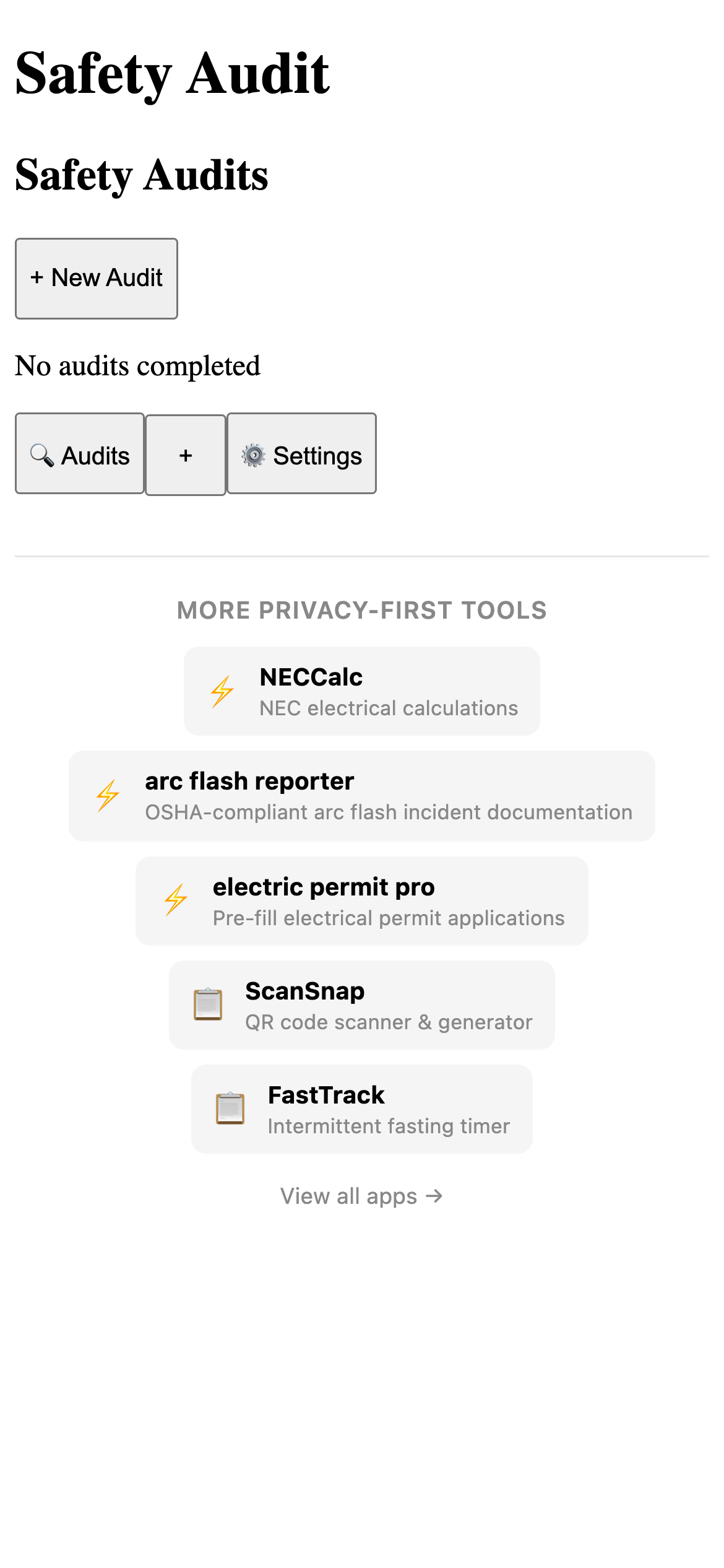 electric safety audit Pro feature detail